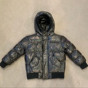 Toddler Girls Silver Rainbow Metallic Appaman Winter Puffy Coat Size 3T